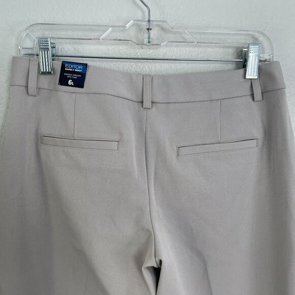 NEW Express Womens 6 Long Editor Barely Boot Pants Straight Trousers Work Career - Picture 10 of 11